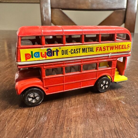 Vintage Playart Die-Cast Metal "Fastwheels" Double Decker Bus 93 Oxford - Picture 1 of 5